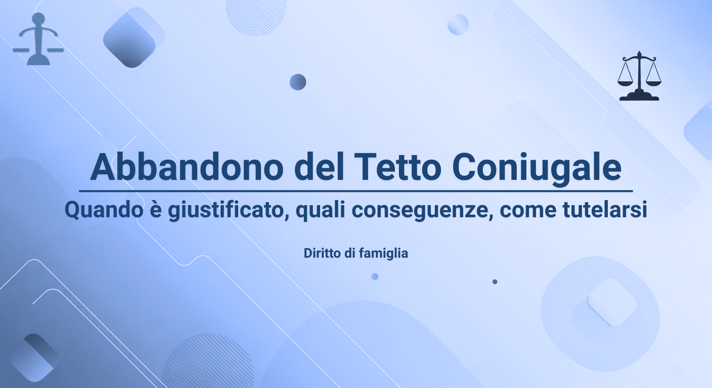 Vai all'articolo: Abbandono del tetto coniugale: cosa comporta Abbandonare la casa non è di per sé un reato, ma può incidere su separazione, addebito, affidamento dei figli e assegnazione della casa: ecco cosa sapere.: Articolo dello Studio Legale Pecorini Avvocato Matrimo
