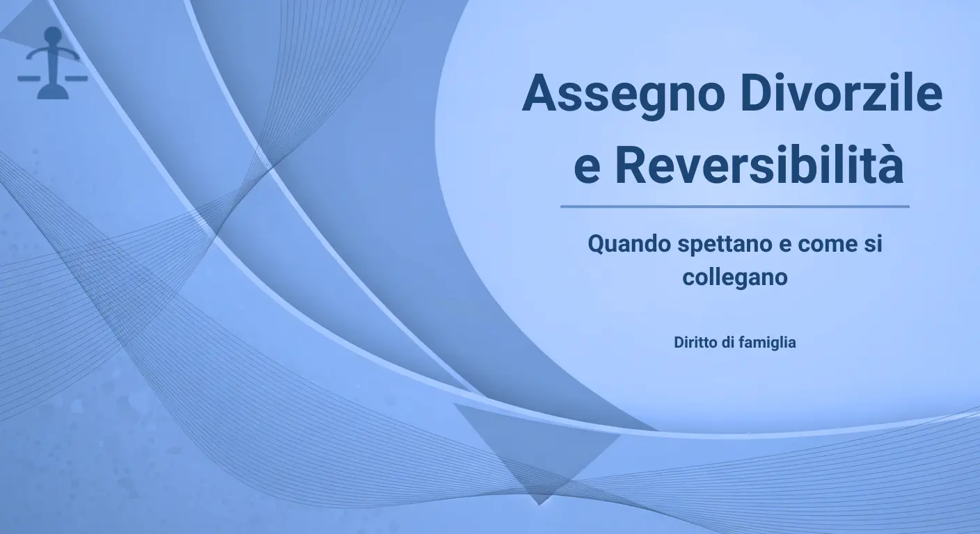 Vai all'articolo: Assegno divorzile prima, pensione di reversibilità poi: regole essenziali e casi frequenti Assegno divorzile e pensione di reversibilità: quando spettano e come si collegano: Articolo dello Studio Legale Pecorini Avvocato Matrimonialista Busto Arsizio. Te