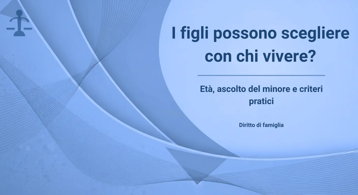 Vai all'articolo: I figli possono scegliere con quale genitore vivere? Regole sull’affido dei figli: Articolo dello Studio Legale Pecorini Avvocato Matrimonialista Busto Arsizio. Temi trattati: AffidamentoDeiFigli. Per approfondimenti o informazioni contattare lo Studio Le