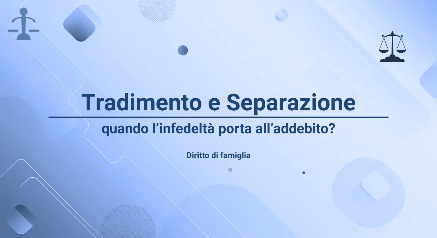 Vai all'articolo: Tradimento e separazione: quando l’infedeltà porta all’addebito? Separazione con Addebito: Articolo dello Studio Legale Pecorini Avvocato Matrimonialista Busto Arsizio. Temi trattati: Separazione, SeparazioneGiudiziale, SeparazioneConAddebito. Per approfo